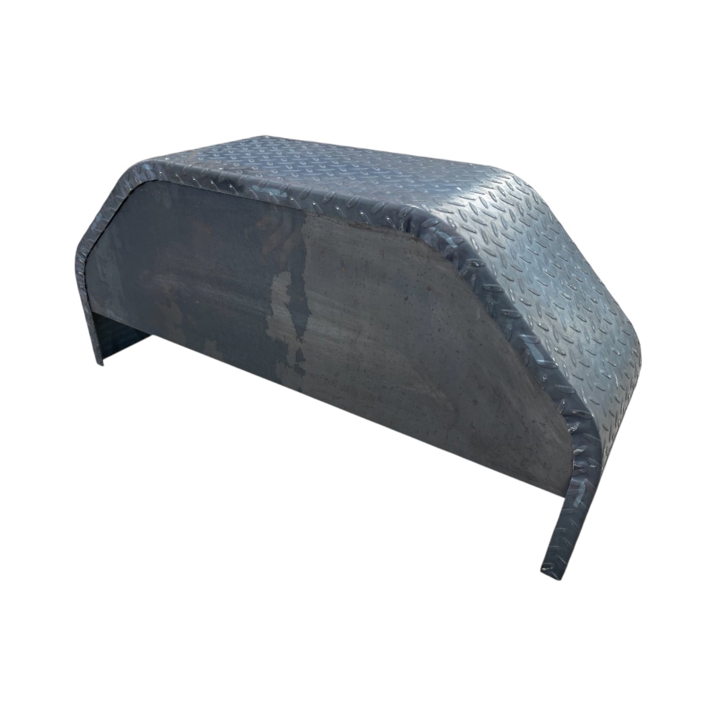 36”x10”x17” Single Axle Diamond Plate Trailer Fenders – Heavy Duty Steel, With Backing Plates