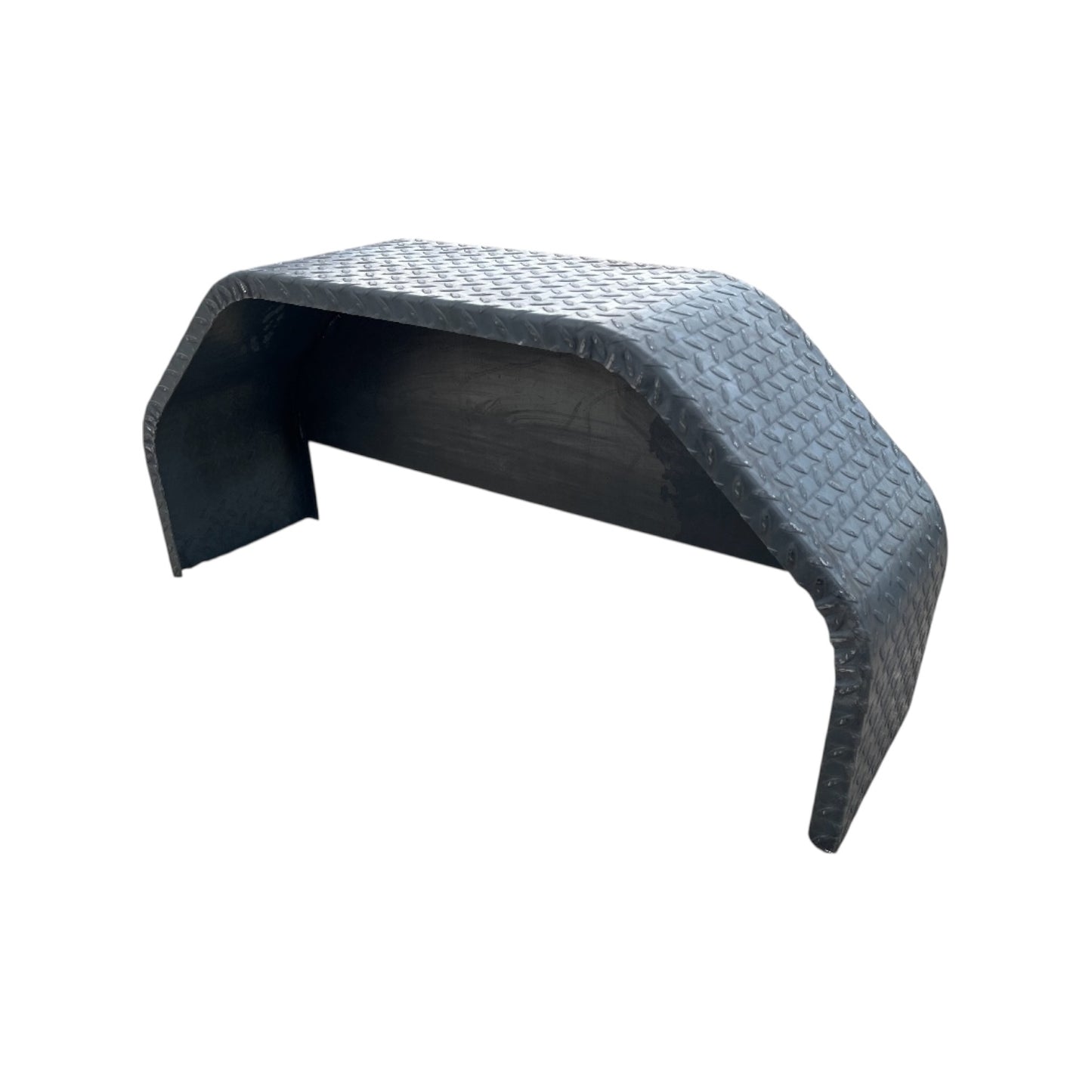 36”x10”x17” Single Axle Diamond Plate Trailer Fenders – Heavy Duty Steel, With Backing Plates