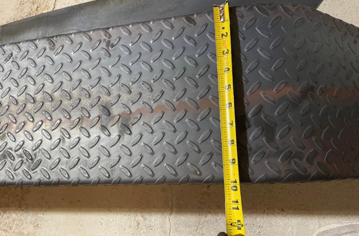 72" x 10" x 17" Tandem Axle Diamond Plate Trailer Fenders – Heavy Duty Steel, With Backing Plates