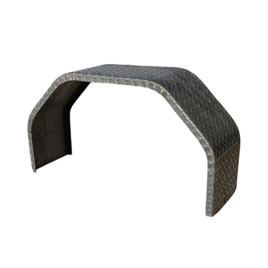 32” x 10” x 17” Single Axle Diamond Plate Trailer Fenders – Heavy Duty Steel, With Backing Plates