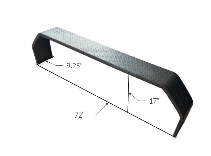 72”x9.25”x17” Tandem-Axle Diamond Plate Trailer Fenders with Backing Plates – 14-Gauge