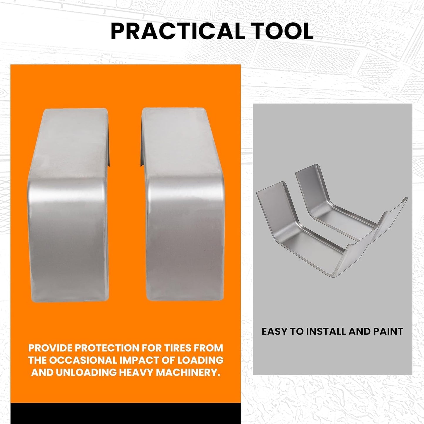 Square Steel Trailer Fenders – Fits 14"–16" Wheels (Set of 2) for Car Hauler, Cargo, Utility & Landscape Trailers