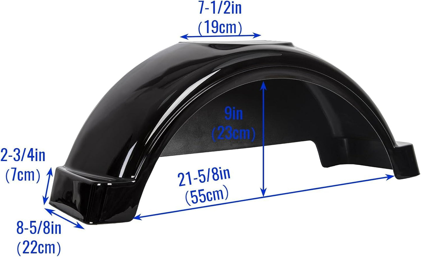 Black Plastic Trailer Fenders with Steps – Fits 13" Wheels, Single Axle Trailers (Set of 2)